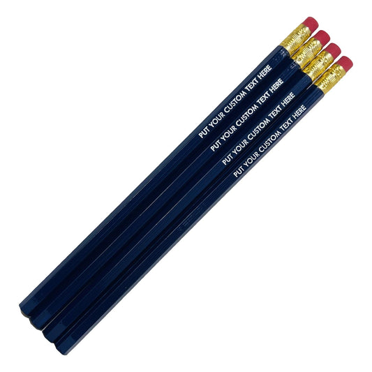 Personalized School Pencils (Dark Blue: Set of 12)