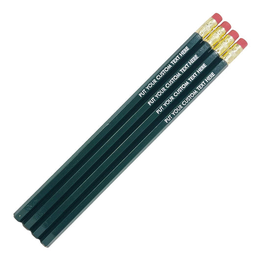 Personalized School Pencils (Dark Green: Set of 12)