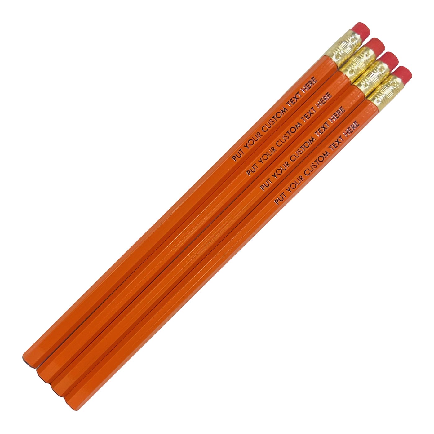 Personalized School Pencils (Orange: Set of 12)