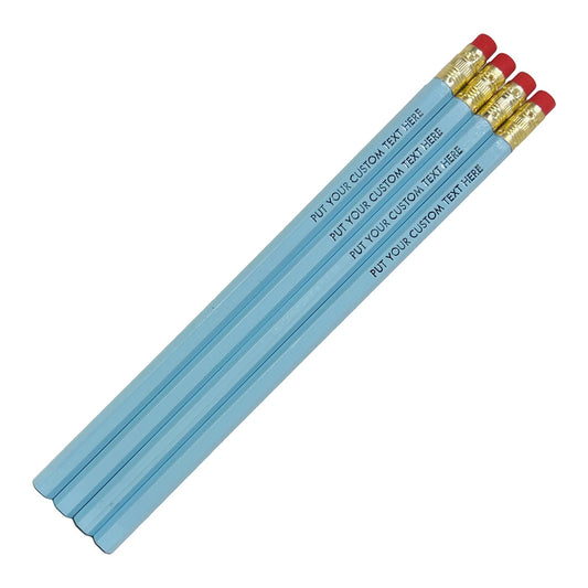 Personalized School Pencils (Pastel Blue: Set of 12)