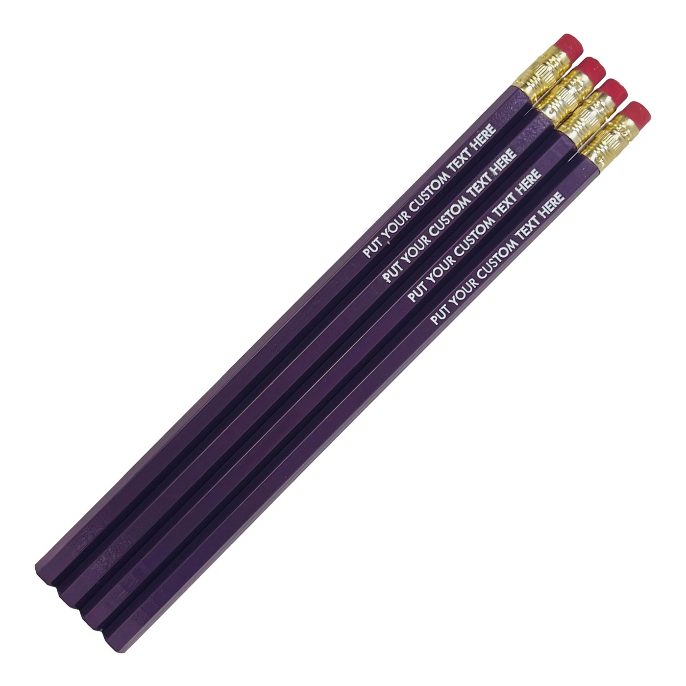 Personalized School Pencils (Purple: Set of 12)