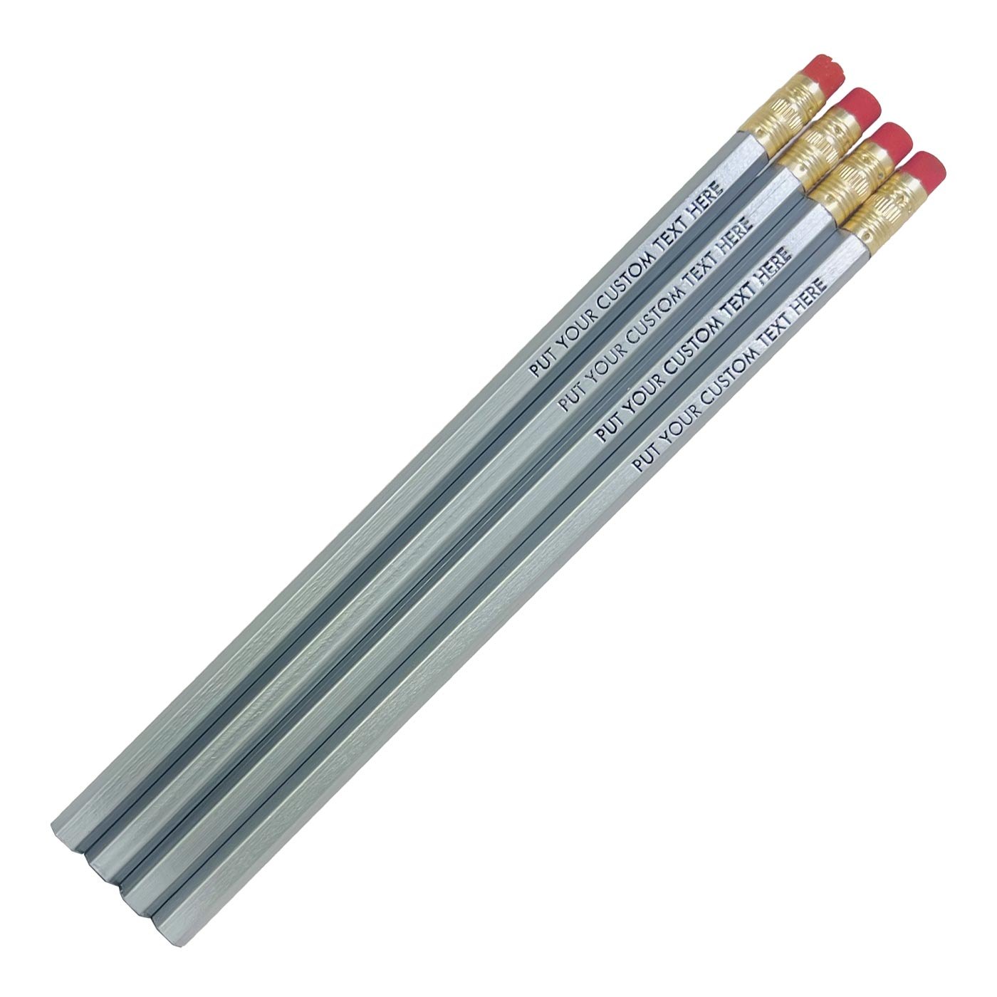 Personalized School Pencils (Silver: Set of 12)