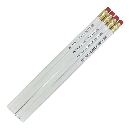 Personalized School Pencils (White: Set of 12)